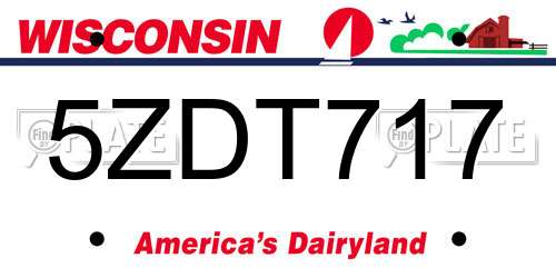 5ZDT717 Wisconsin License Plate