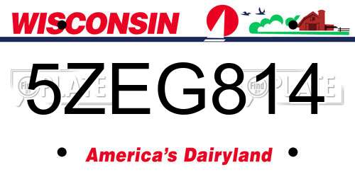 5ZEG814 Wisconsin License Plate