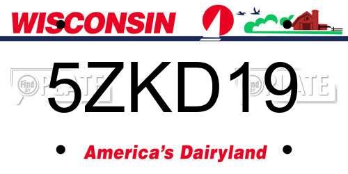 5ZKD19 Wisconsin License Plate