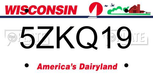 5ZKQ19 Wisconsin License Plate