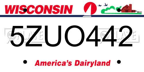 5ZUO442 Wisconsin License Plate