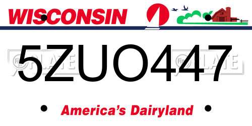 5ZUO447 Wisconsin License Plate