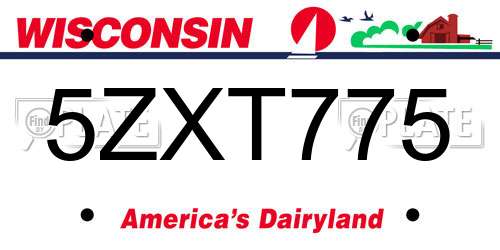 5ZXT775 Wisconsin License Plate