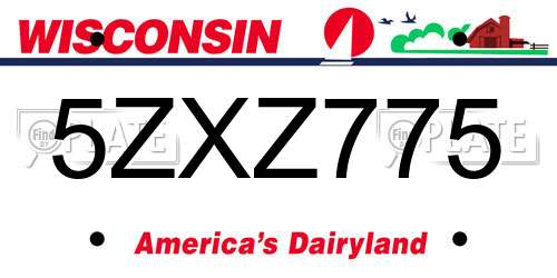 5ZXZ775 Wisconsin License Plate