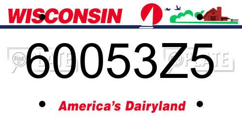 60053Z5 Wisconsin License Plate