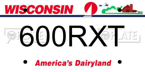 600RXT Wisconsin License Plate
