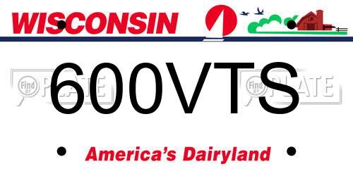 600VTS Wisconsin License Plate