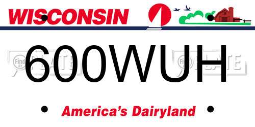 600WUH Wisconsin License Plate
