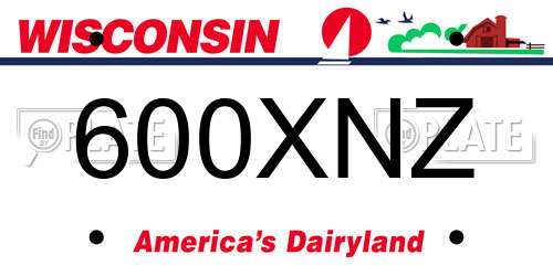 600XNZ Wisconsin License Plate