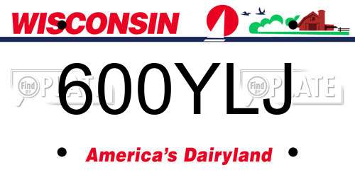 600YLJ Wisconsin License Plate