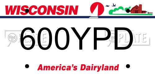 600YPD Wisconsin License Plate