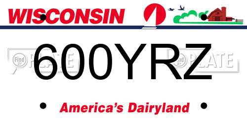 600YRZ Wisconsin License Plate