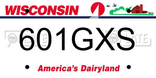 601GXS Wisconsin License Plate