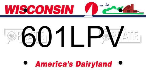 601LPV Wisconsin License Plate