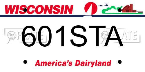 601STA Wisconsin License Plate