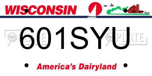 601SYU Wisconsin License Plate