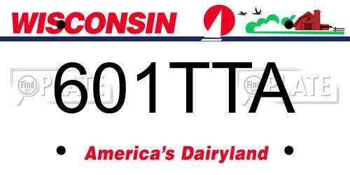 601TTA Wisconsin License Plate