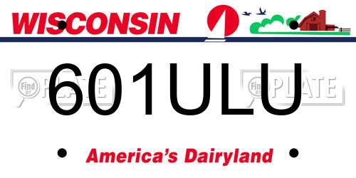 601ULU Wisconsin License Plate