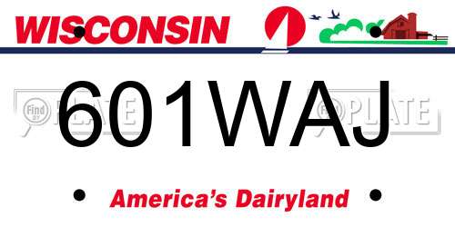 601WAJ Wisconsin License Plate
