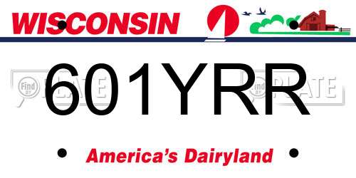 601YRR Wisconsin License Plate
