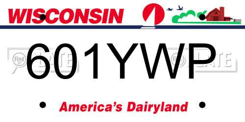 601YWP Wisconsin License Plate