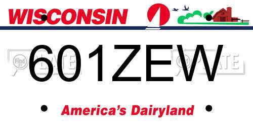 601ZEW Wisconsin License Plate