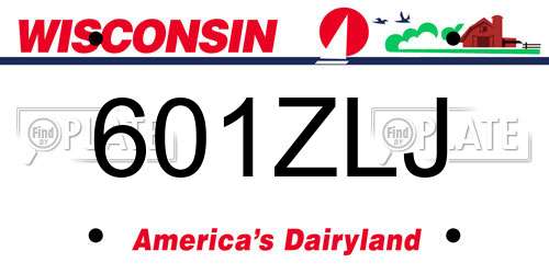 601ZLJ Wisconsin License Plate