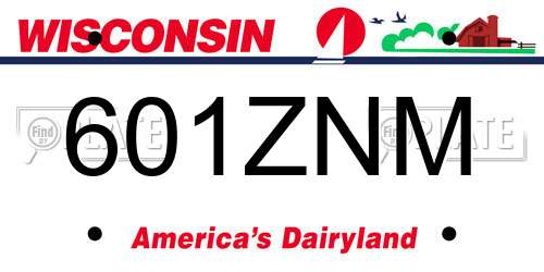 601ZNM Wisconsin License Plate