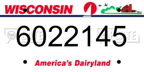 6022145 Wisconsin License Plate
