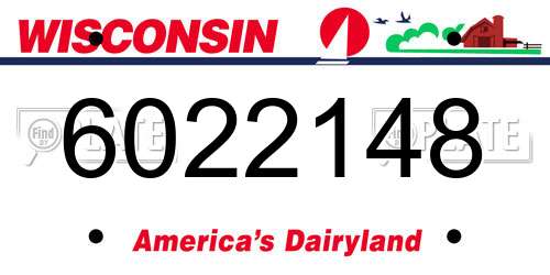6022148 Wisconsin License Plate