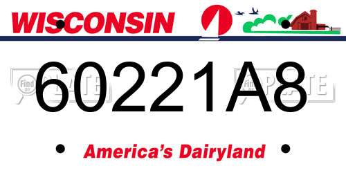 60221A8 Wisconsin License Plate
