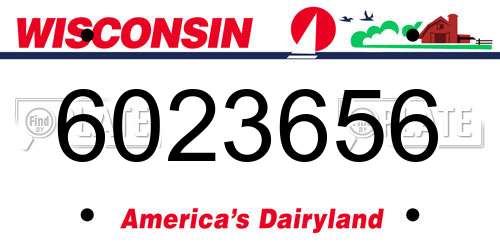 6023656 Wisconsin License Plate