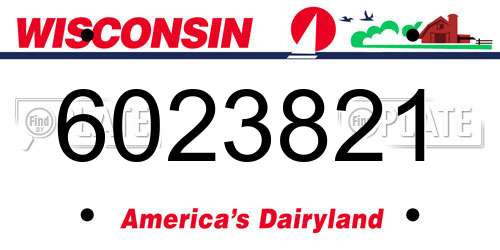 6023821 Wisconsin License Plate
