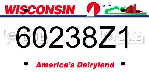 60238Z1 Wisconsin License Plate