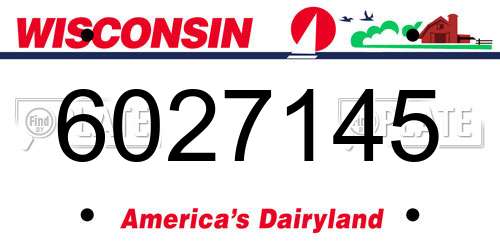 6027145 Wisconsin License Plate