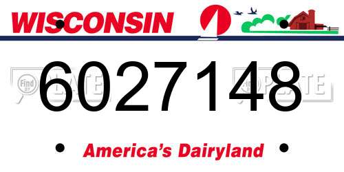 6027148 Wisconsin License Plate
