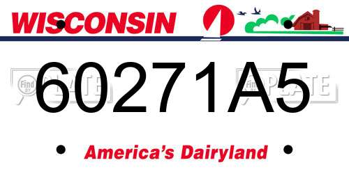 60271A5 Wisconsin License Plate