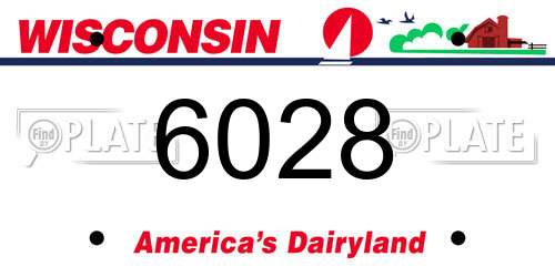 6028 Wisconsin License Plate