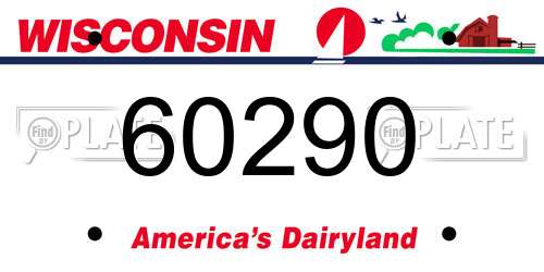 60290 Wisconsin License Plate