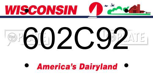 602C92 Wisconsin License Plate