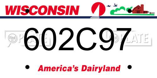 602C97 Wisconsin License Plate