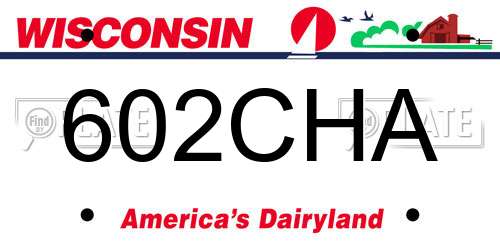 602CHA Wisconsin License Plate
