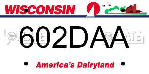 602DAA Wisconsin License Plate