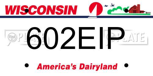 602EIP Wisconsin License Plate