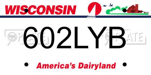 602LYB Wisconsin License Plate