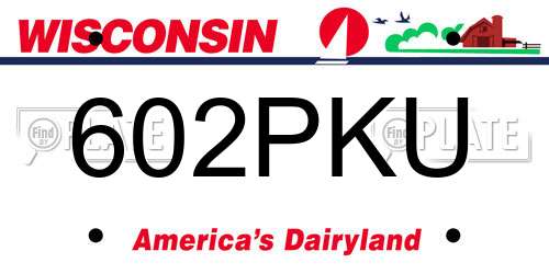 602PKU Wisconsin License Plate