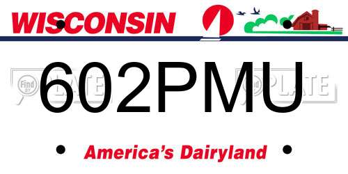 602PMU Wisconsin License Plate