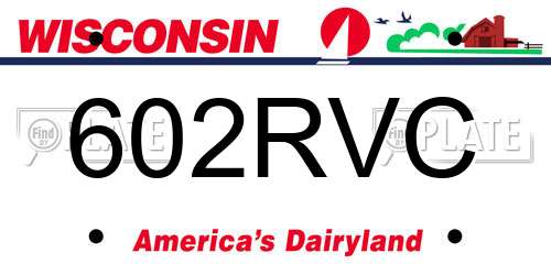 602RVC Wisconsin License Plate