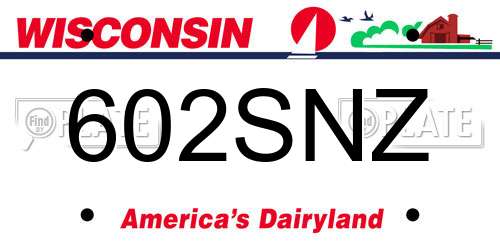 602SNZ Wisconsin License Plate