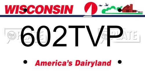 602TVP Wisconsin License Plate